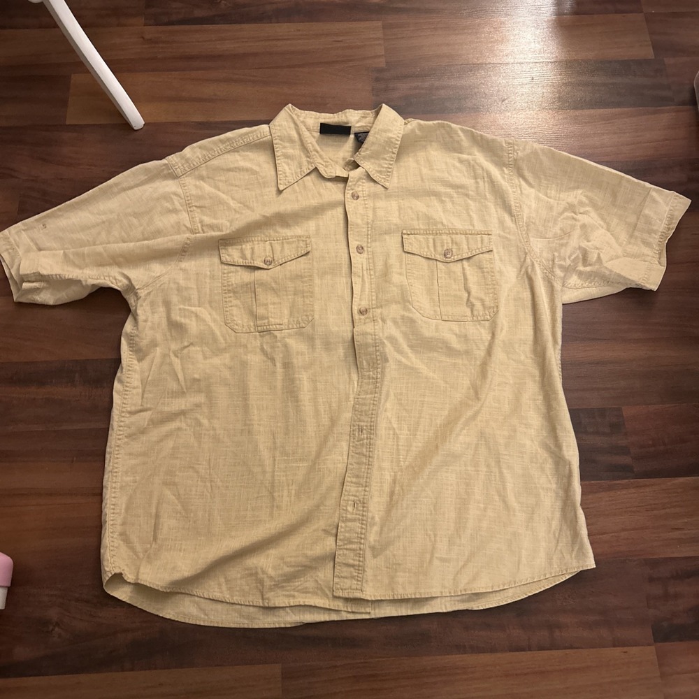 Route 66 Men's Khaki‎ Color Short Sleeve Button Down Size XL